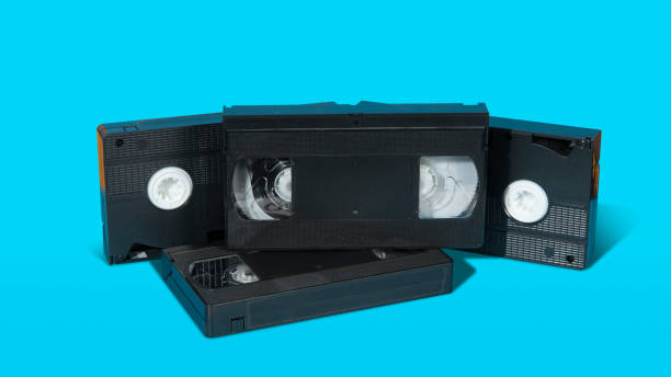 istock old black plastic VHS video cassette with on a blue surface against blue background 2165025326