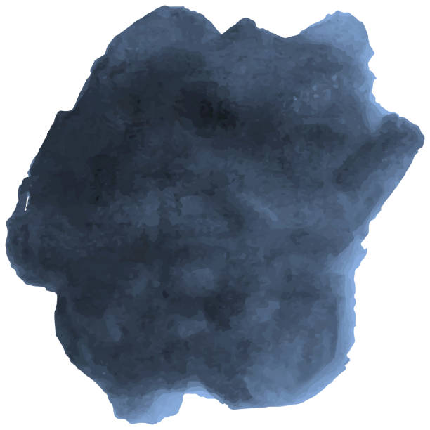 Charming Dark Blue Watercolor Brush Stroke Frame