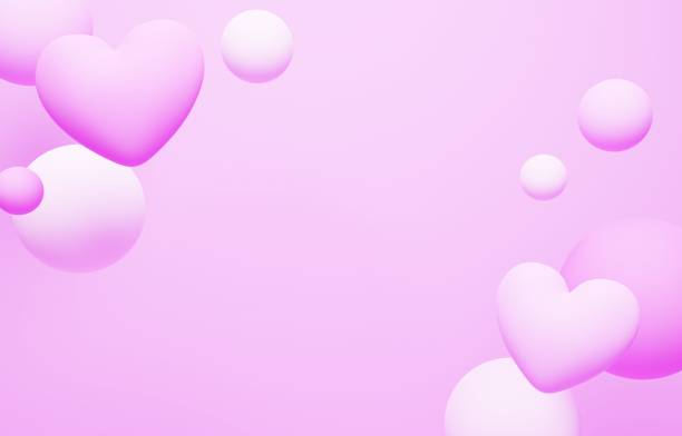 istock Background image of hearts and color balls 2165041196