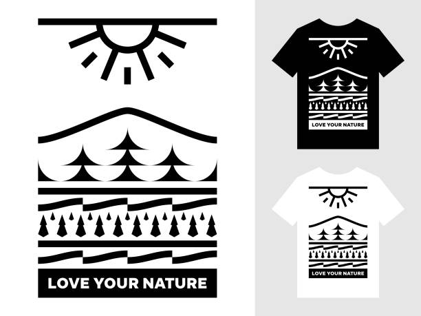 istock Geometric Mountain Landscape Badge T-Shirt Design 2165042431