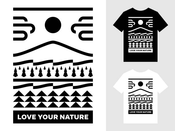 istock Geometric Mountain Landscape Badge T-Shirt Design 2165042463