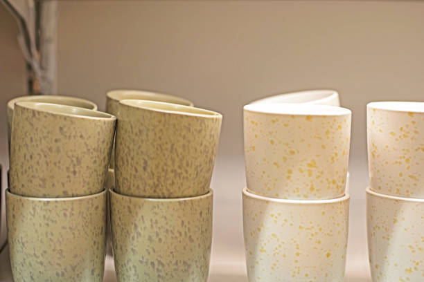 set of decorative ceramic cups. Stylish inventory