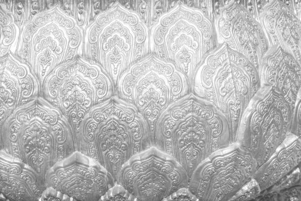 Grey lotus petals flower texture in seamless patterns on background