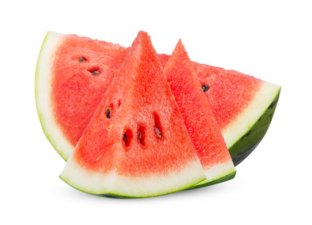 istock Sliced Watermelon fruit isolated on white background. 2165051826