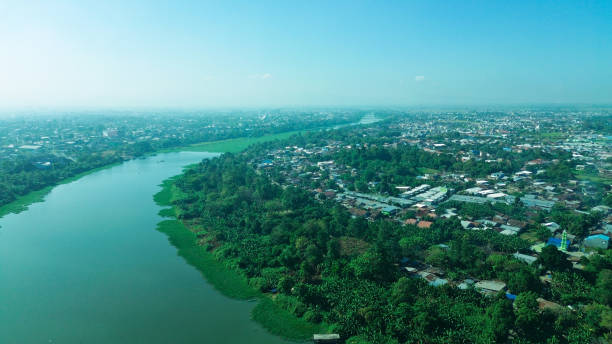 istock Aerial view, Jeneberang River in Makassar City 2165056837