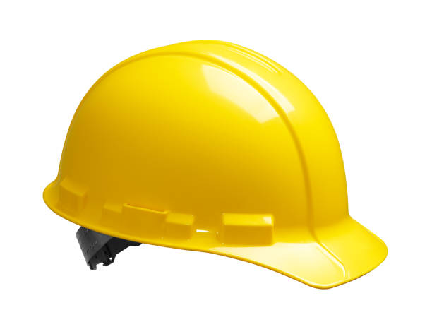 istock Yellow safety helmet isolated 2165056920