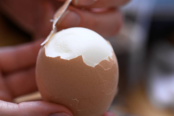 istock Delicious egg from a country chicken, hard-boiled for breakfast 2165060183