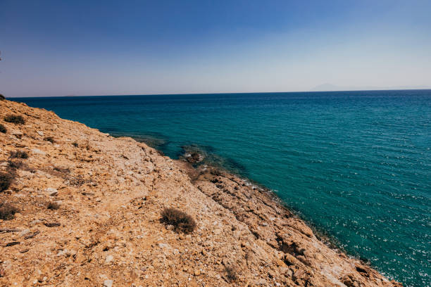blue transparent sea in the mountains