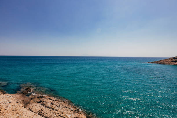blue transparent sea in the mountains