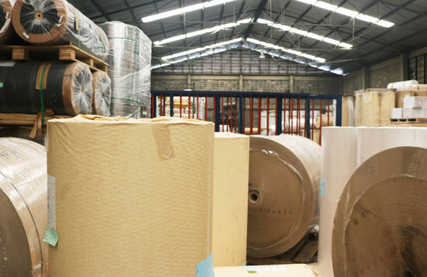 istock Paper roll in storage area for logistics. 2165066720