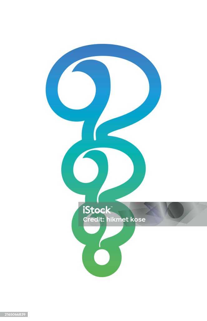 Three Questions Vector Three Question Marks In A Row Question Mark Concept Gradient Three ...