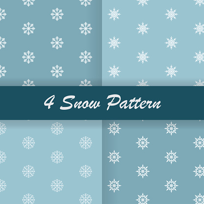 Four Snow Pattern With Blue Tone Stock Illustration - Download Image ...