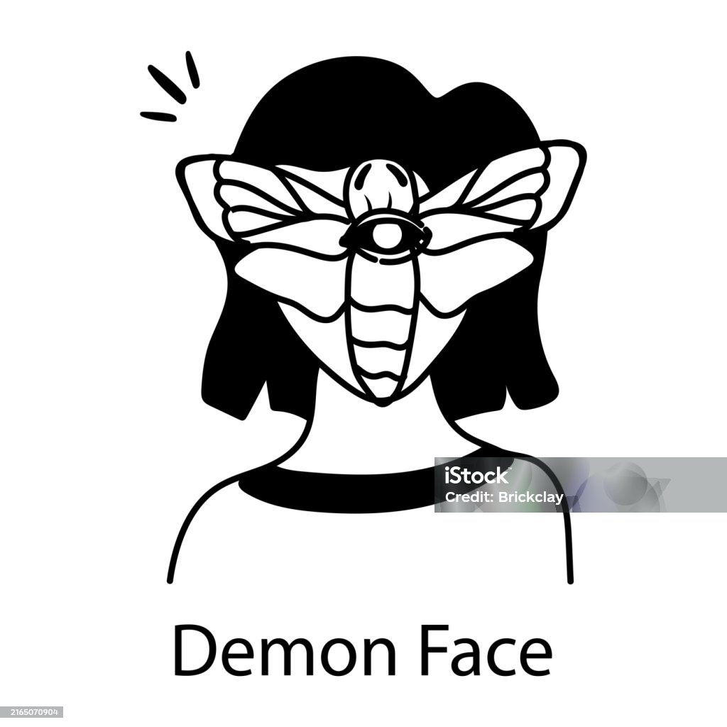 Hello Demon Face Demon Face Stock Illustration - Download Image Now - Bizarre, Demon ...
