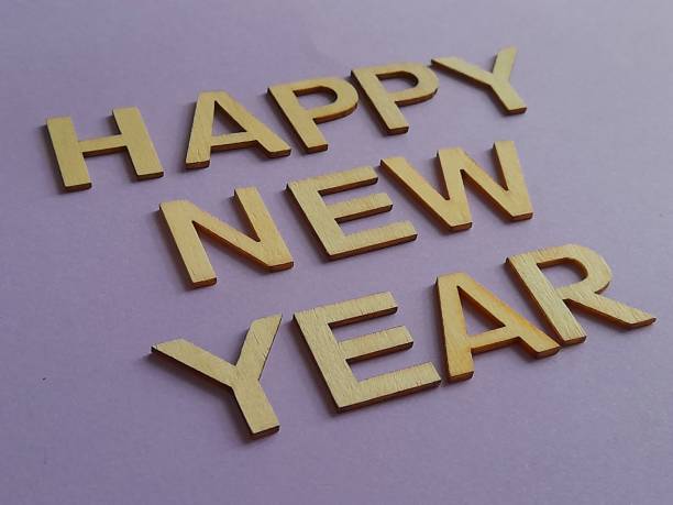 istock Happy new year subtitle with purple background 2165073685