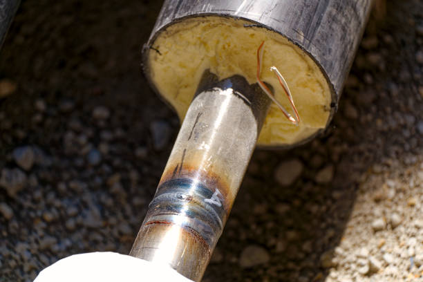 Welding of copper pipe of a methane gas pipeline or of a conditioning or water system.