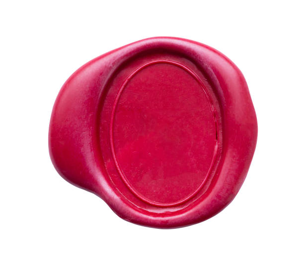 istock Red wax stamp seal isolated on white background 2165098422