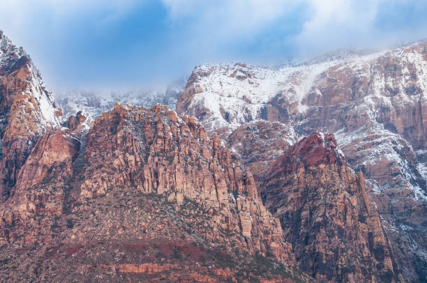 Winter landscape Wilson Cliffs, Red Rock Canyon National Recreation Area, Las Vegas, Nevada, USA
