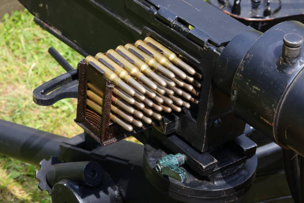 istock machine gun magazine loaded with bullets ready to be fired during combact 2165103273