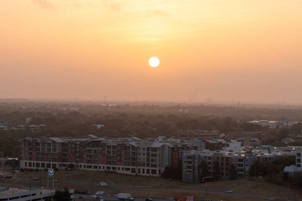 Austin, Texas - Rooftop view of Sunrise in Austin on another hot summer morning