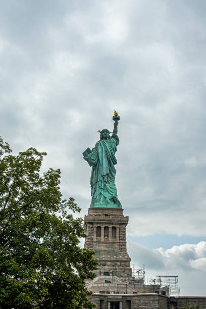 Miss Liberty statue from back, New York, NY, USA
