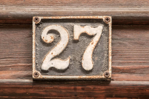 istock Iron plate with number 27 2165120226