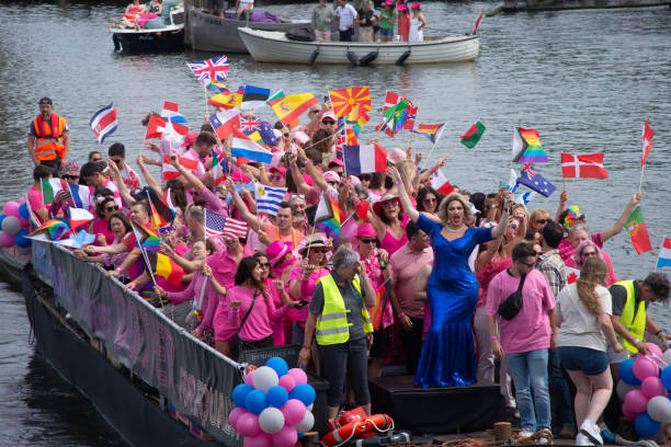 August 3, 2024: Amsterdam, Netherlands, Participants at Canal  Queer and Pride Parade in Amsterdam.