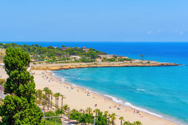 istock Sunny Tarragona Beach with Palm Trees and Clear Waters 2165125753