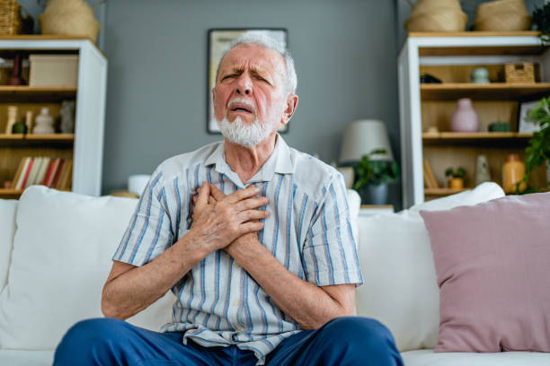 istock Senior man suffering from chest pain 2165132045