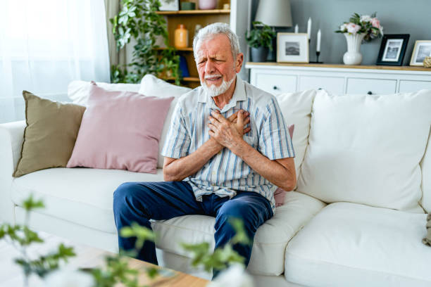 istock Senior man suffering from chest pain 2165132082