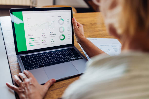 istock Person Analyzing Data Reports On Laptop Screen at Desk 2165132915