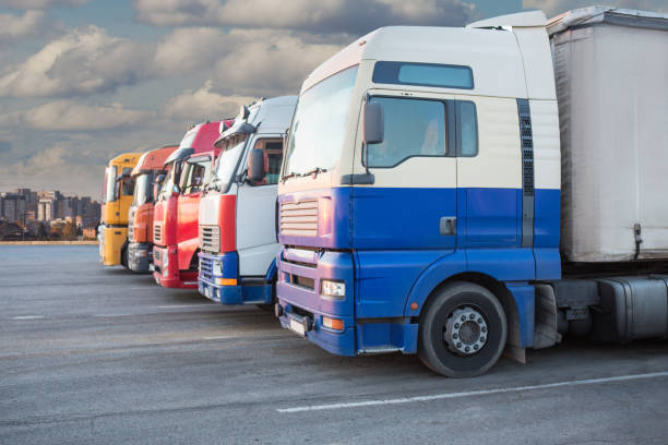 istock Trucks parked in a row 2165139994