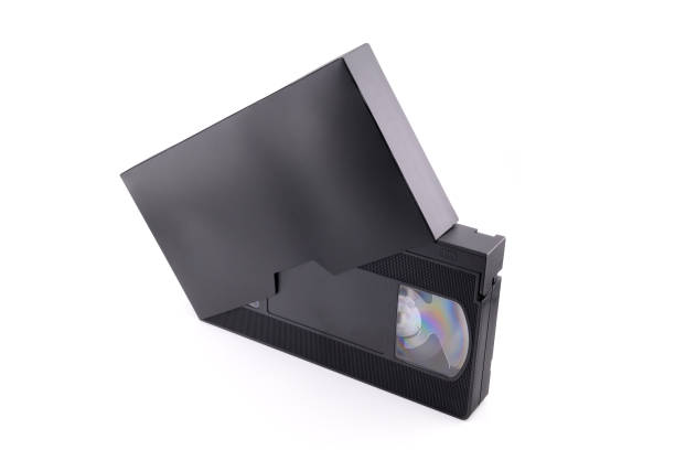 mockup of black VHS video cassette in black box