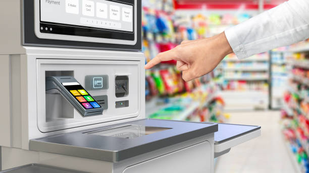 istock Customer use self-checkout kiosk or self-service payment machine 2165160259