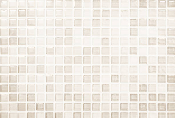 istock Cream light ceramic wall chequered and floor tiles mosaic background in bathroom, kitchen. Design pattern geometric with grid wallpaper texture decoration pool. Simple seamless abstract surface clean. 2165160311