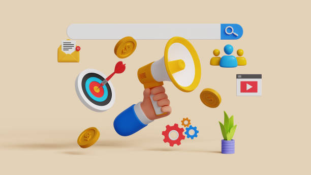 istock Digital marketing, advertising, promotion strategy, SEO optimization concept. Search bar with megaphone and and marketing icons. 3d illustration 2165165952
