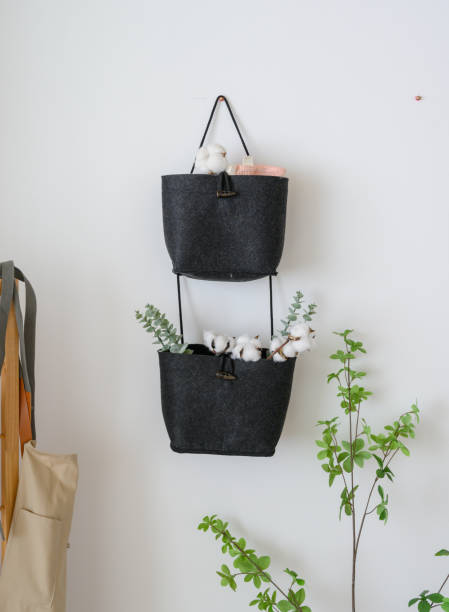 istock Nordic style black multifunctional storage hanging bag 2165172786