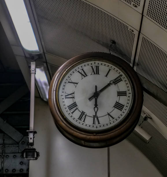 istock Antique clock, subway station, London, England, UK 2165173106