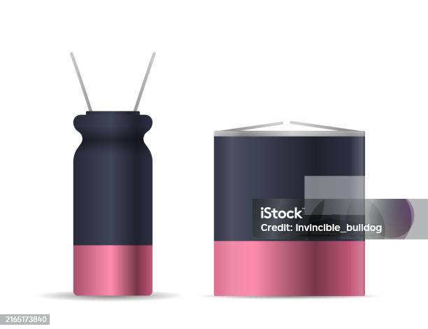 Two Rectangular Battery Two Types Of Batteries In Black And Pink Colors One Cylindrical And One ...