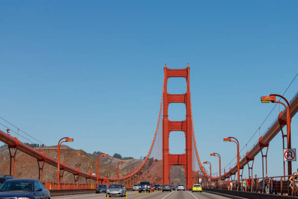 The iconic famous Golden Gate bridge over san francisco bay and Pacific Ocean, California.