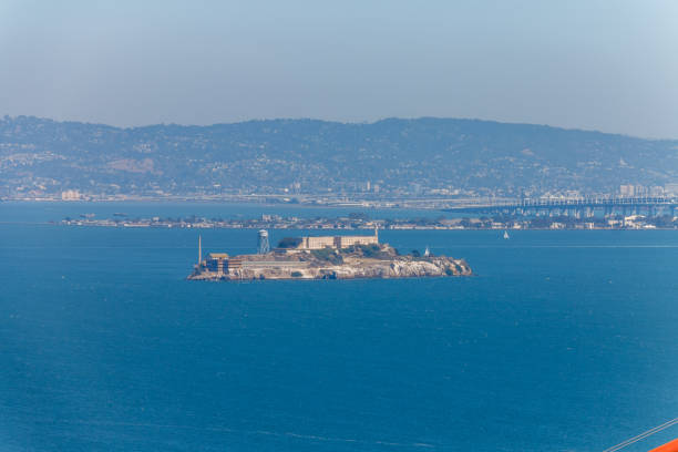 The iconic famous Alcatraz prison island on the San Francisco Bay, California.