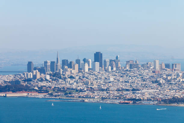 The skyline of the downtown San Francisco and san francisco bay, California.