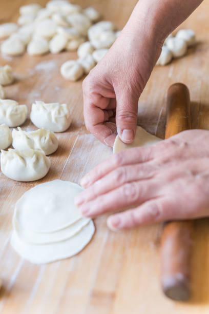 The process of making dumplings and dough