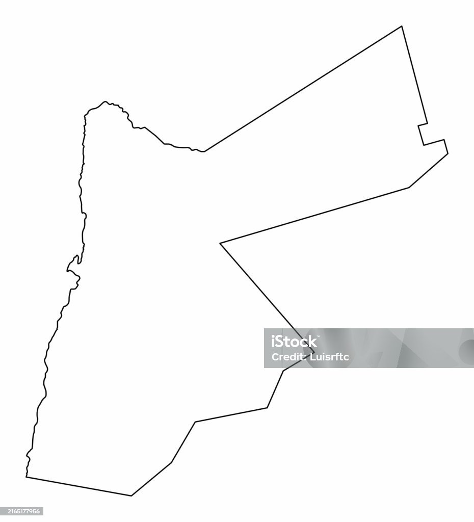 Jordan. Map Frame Jordan Outline Map Stock Illustration - Download Image Now - Amman ...
