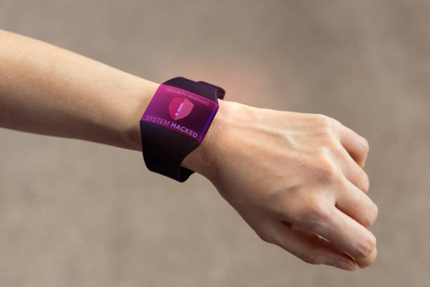 istock Smart Home Connected with a Smart Watch Warning for Security Hacked. top view 2165182261