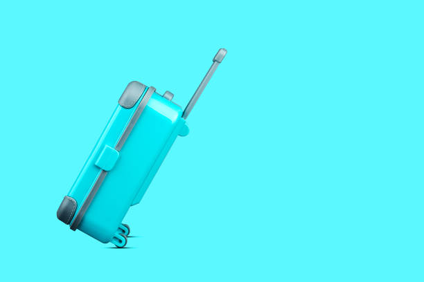 istock Blue suitcase. On a blue background. Copy space. Travel background. Trips. Background for travel 2165188079