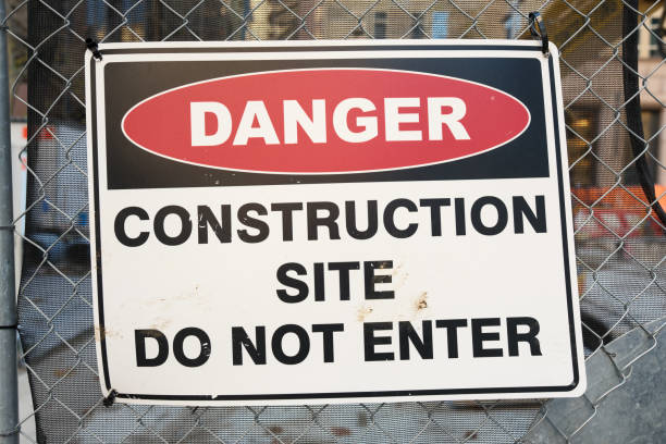 istock Danger, do not enter sign for a construction site 2165189862