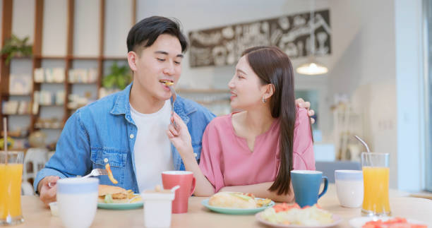 istock couple have breakfast or brunch 2165197005
