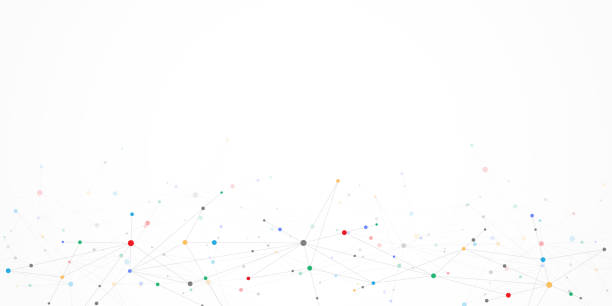 istock Vector illustration of minimalistic design with connecting the dots and lines. Abstract geometric background of science and technology concept 2165200219