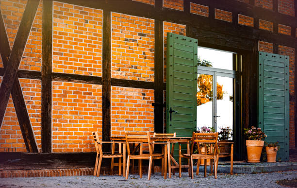 istock Fall sidewalk cafe. Autumn cityscape 2165205285