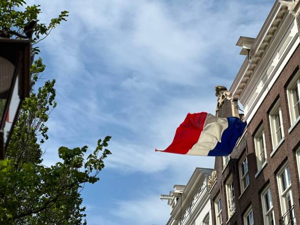 istock Netherlands flag in Amsterdam 2165206380